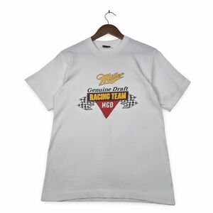 VTG 90s Miller Genuine Draft Racing Team T-Shirt Screen Stars Best M USA White